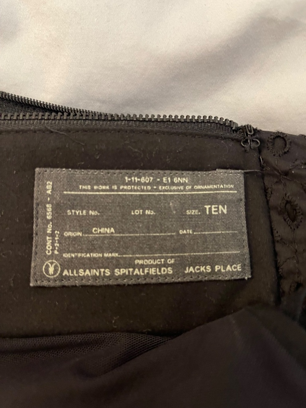 All Saints Spitalfields Dress, NEVER WORN, Broiderie Anglaise One Shoulder, US 6 - Picture 9 of 14